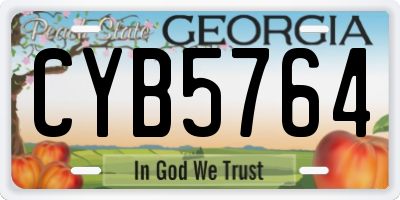 GA license plate CYB5764