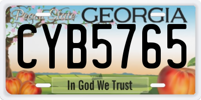 GA license plate CYB5765