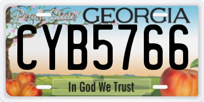 GA license plate CYB5766