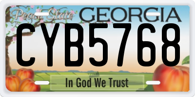 GA license plate CYB5768