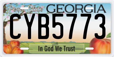 GA license plate CYB5773