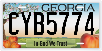 GA license plate CYB5774