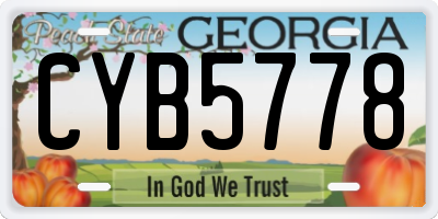 GA license plate CYB5778