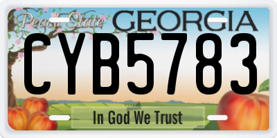 GA license plate CYB5783