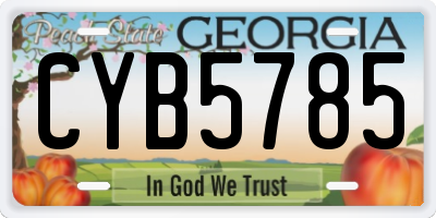 GA license plate CYB5785