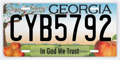 GA license plate CYB5792