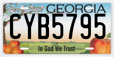 GA license plate CYB5795
