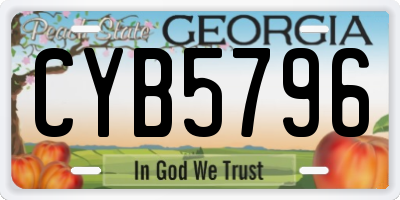 GA license plate CYB5796