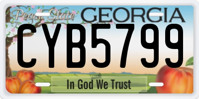 GA license plate CYB5799