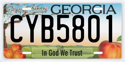 GA license plate CYB5801