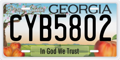 GA license plate CYB5802