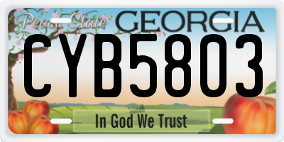 GA license plate CYB5803