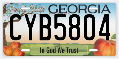 GA license plate CYB5804