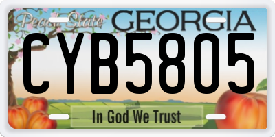GA license plate CYB5805