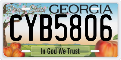 GA license plate CYB5806