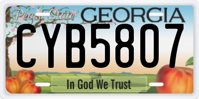 GA license plate CYB5807