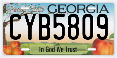 GA license plate CYB5809