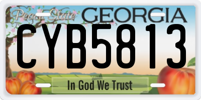 GA license plate CYB5813