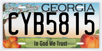 GA license plate CYB5815