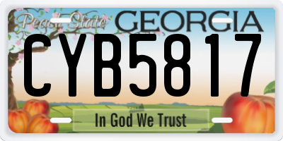 GA license plate CYB5817