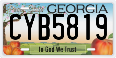 GA license plate CYB5819