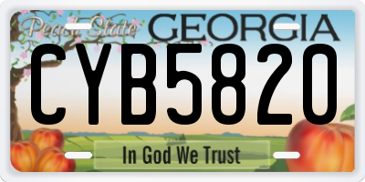 GA license plate CYB5820