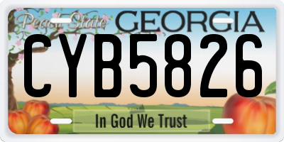 GA license plate CYB5826