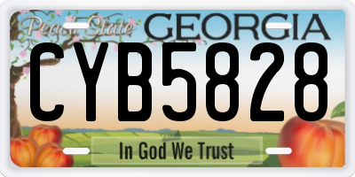 GA license plate CYB5828