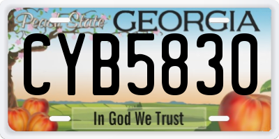 GA license plate CYB5830