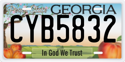 GA license plate CYB5832
