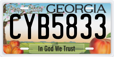 GA license plate CYB5833