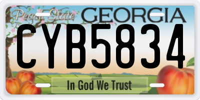 GA license plate CYB5834