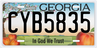 GA license plate CYB5835