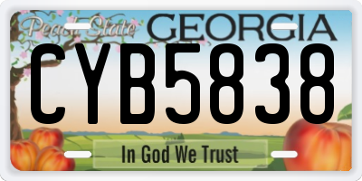 GA license plate CYB5838