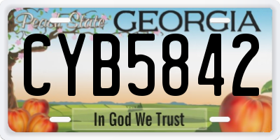 GA license plate CYB5842