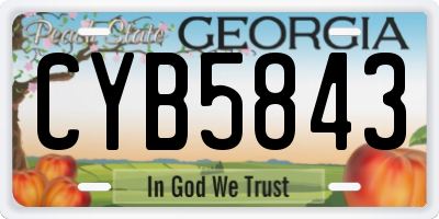 GA license plate CYB5843