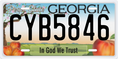GA license plate CYB5846