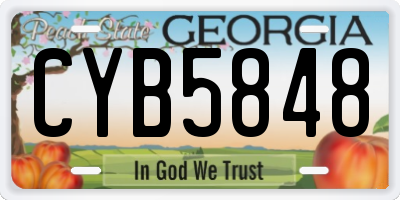 GA license plate CYB5848