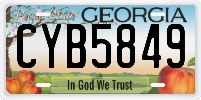 GA license plate CYB5849