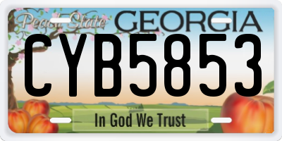 GA license plate CYB5853