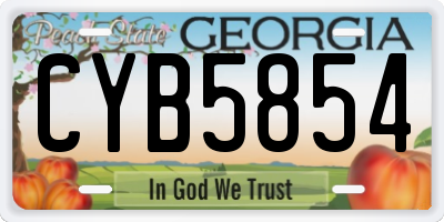 GA license plate CYB5854