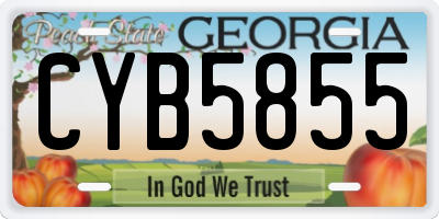 GA license plate CYB5855