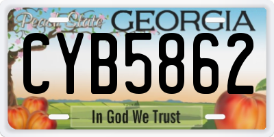 GA license plate CYB5862