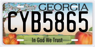 GA license plate CYB5865