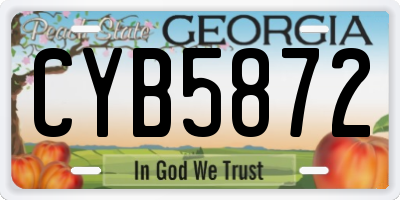 GA license plate CYB5872