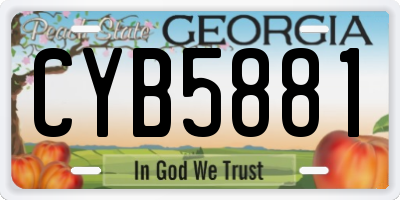 GA license plate CYB5881