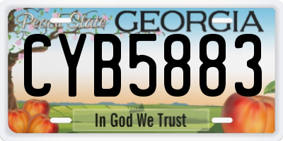 GA license plate CYB5883