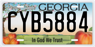 GA license plate CYB5884