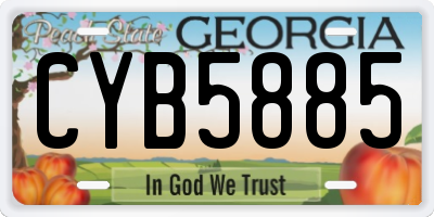 GA license plate CYB5885