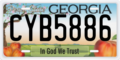 GA license plate CYB5886